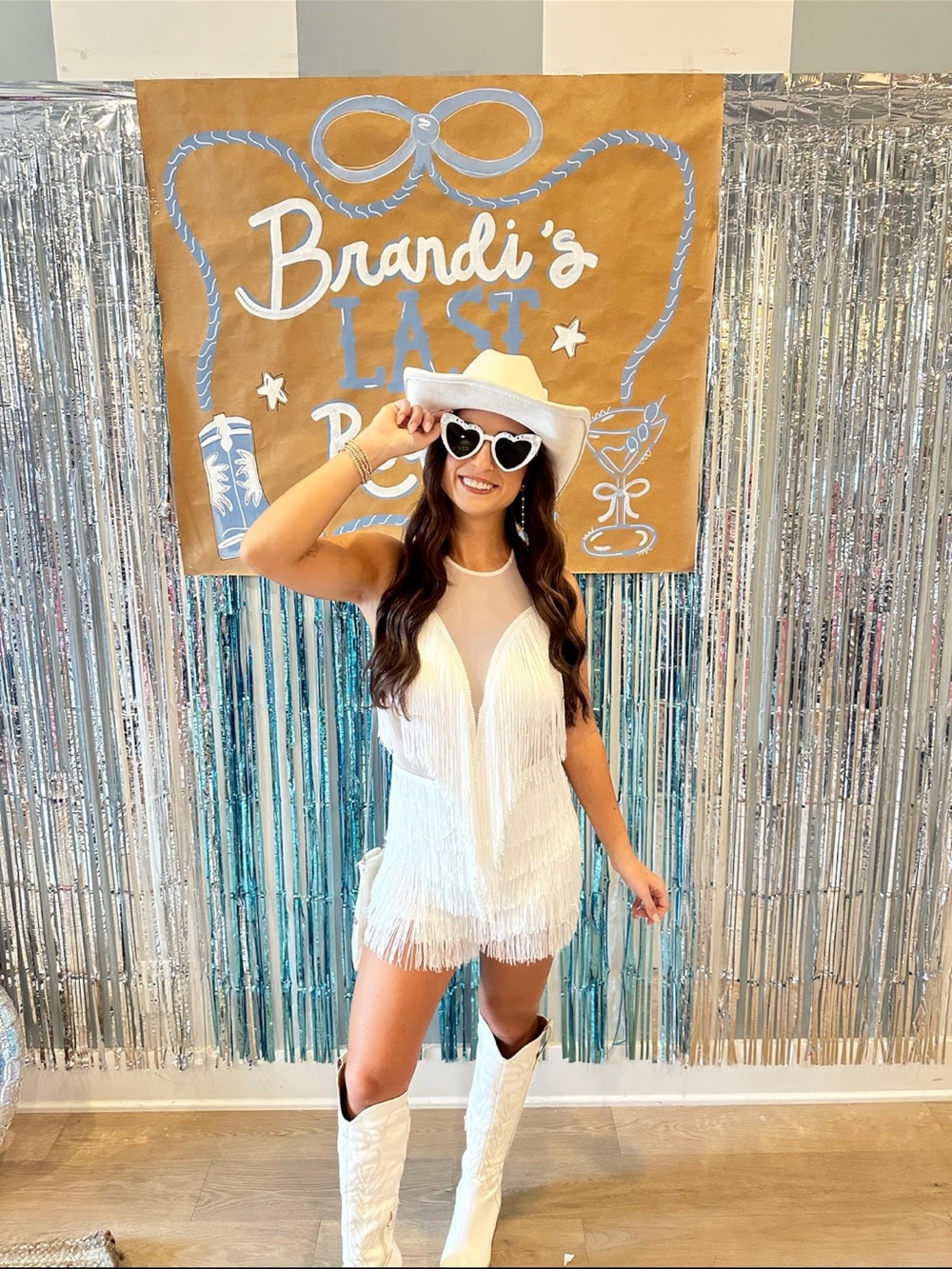Fringe V‑Neck Romper in White - Picture 3 of 4